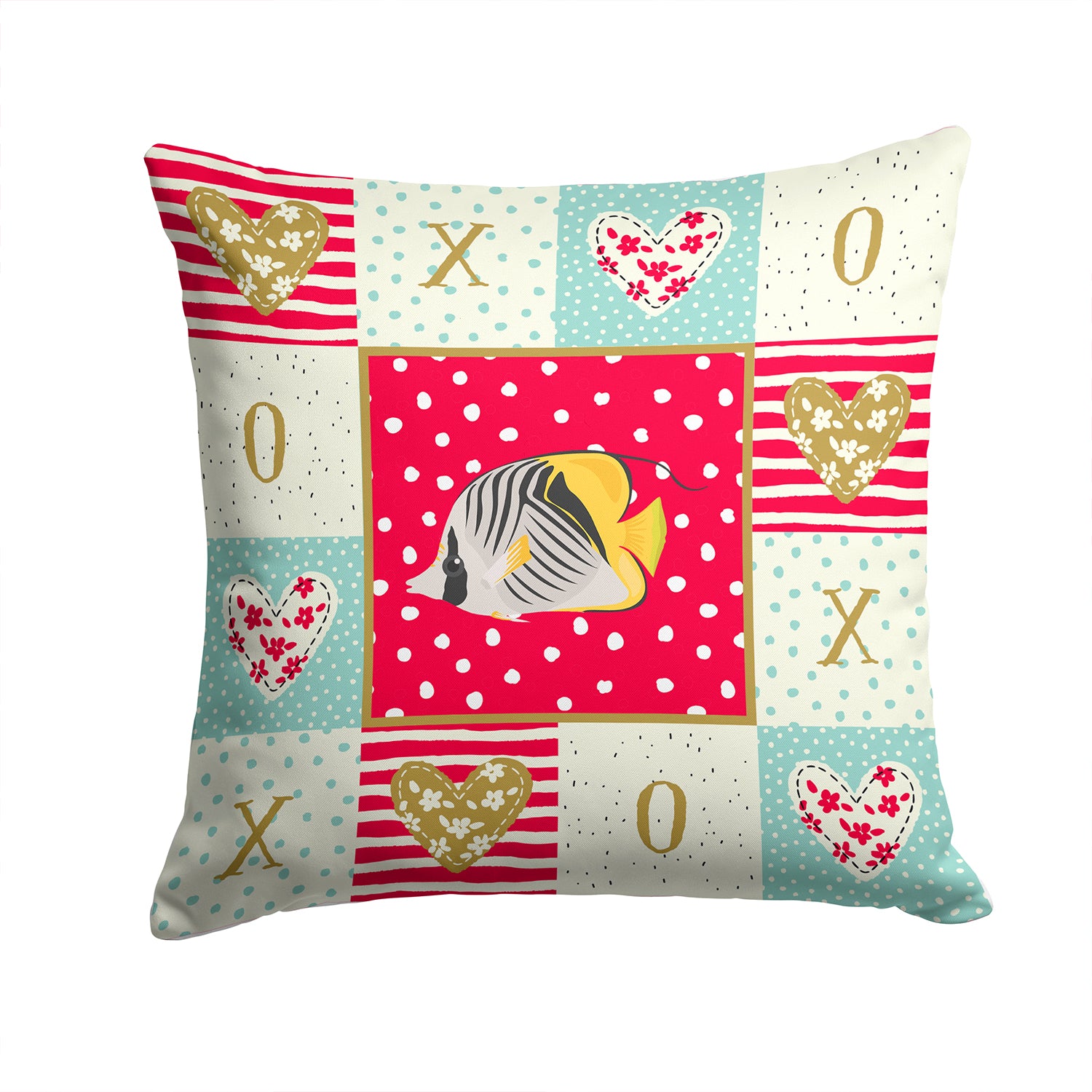 Butterfly Fish Love Fabric Decorative Pillow CK5466PW1414 - the-store.com