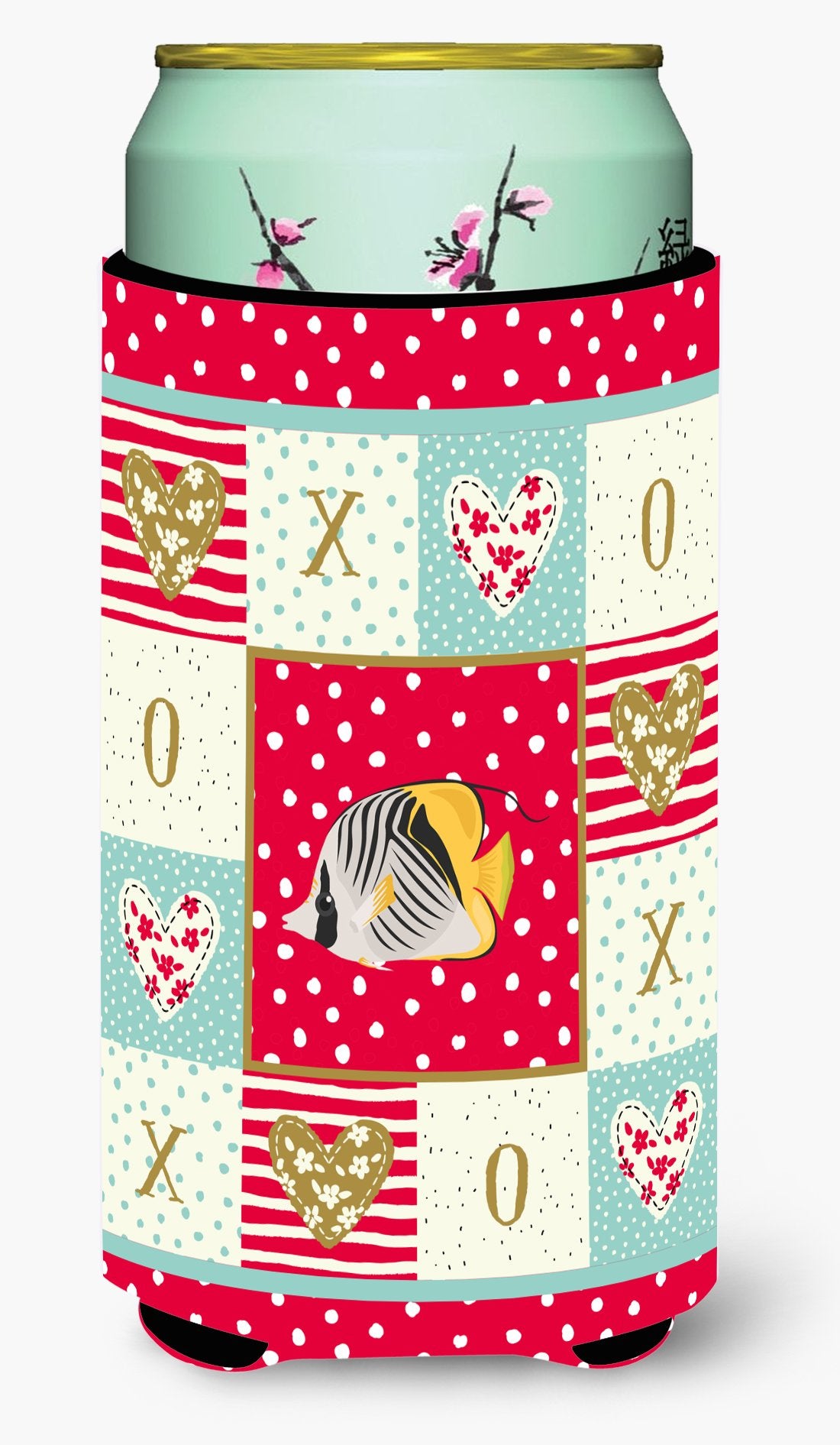 Butterfly Fish Love Tall Boy Beverage Insulator Hugger CK5466TBC by Caroline's Treasures