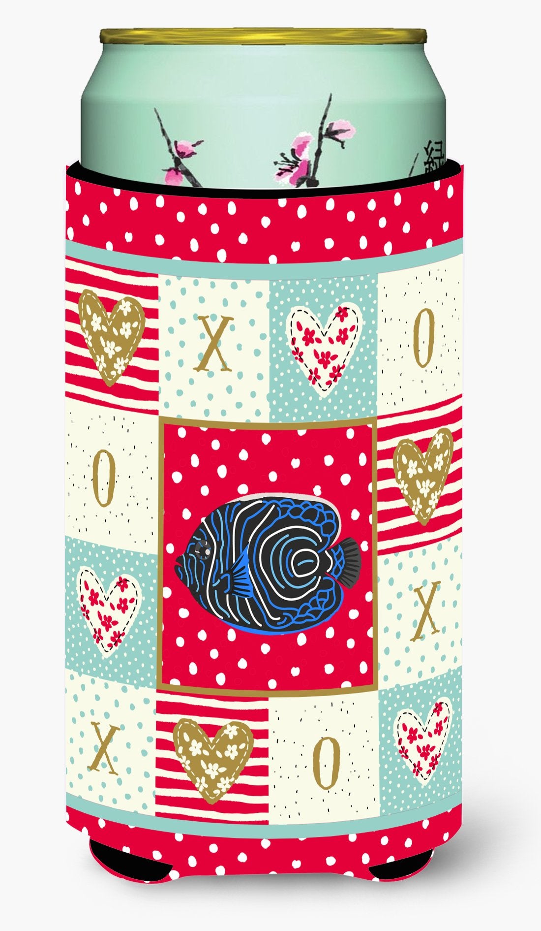 Emperor Angelfish Love Tall Boy Beverage Insulator Hugger CK5469TBC by Caroline's Treasures