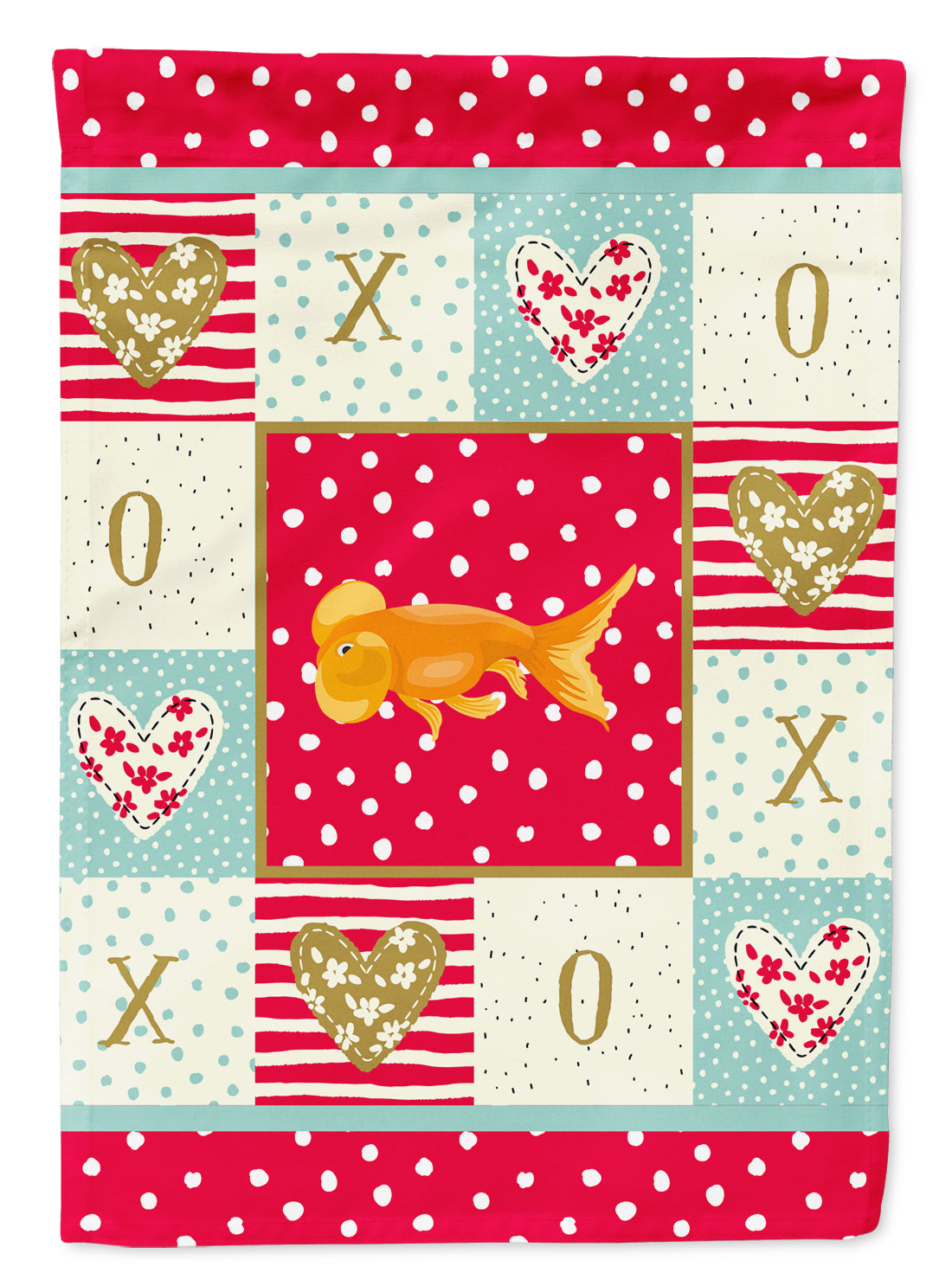 Bubble Eyed Goldfish Love Flag Garden Size CK5470GF  the-store.com.