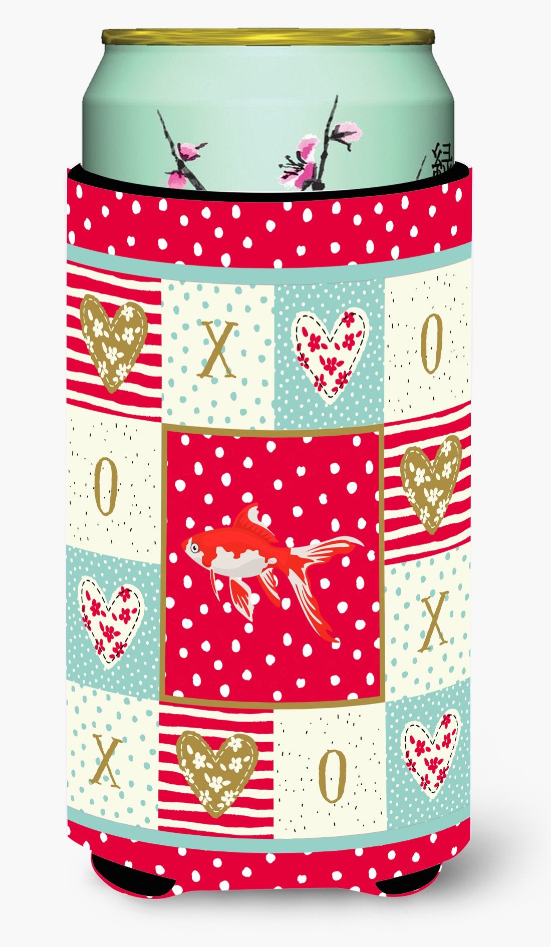 Comet Goldfish Love Tall Boy Beverage Insulator Hugger CK5472TBC by Caroline's Treasures