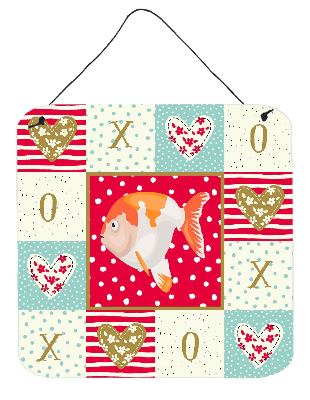 Lionhead Goldfish Love Wall or Door Hanging Prints CK5474DS66 by Caroline's Treasures