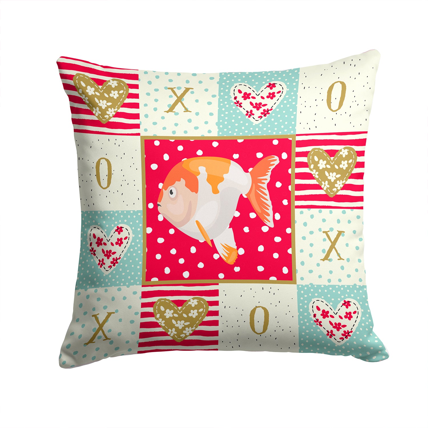 Lionhead Goldfish Love Fabric Decorative Pillow CK5474PW1414 - the-store.com