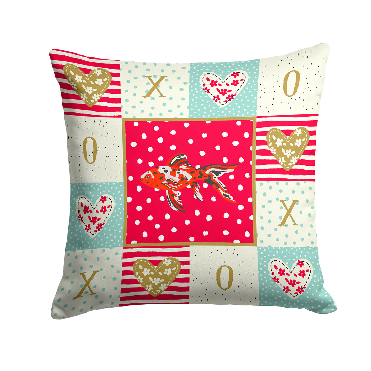 Shubunkin Goldfish Love Fabric Decorative Pillow CK5478PW1414 - the-store.com