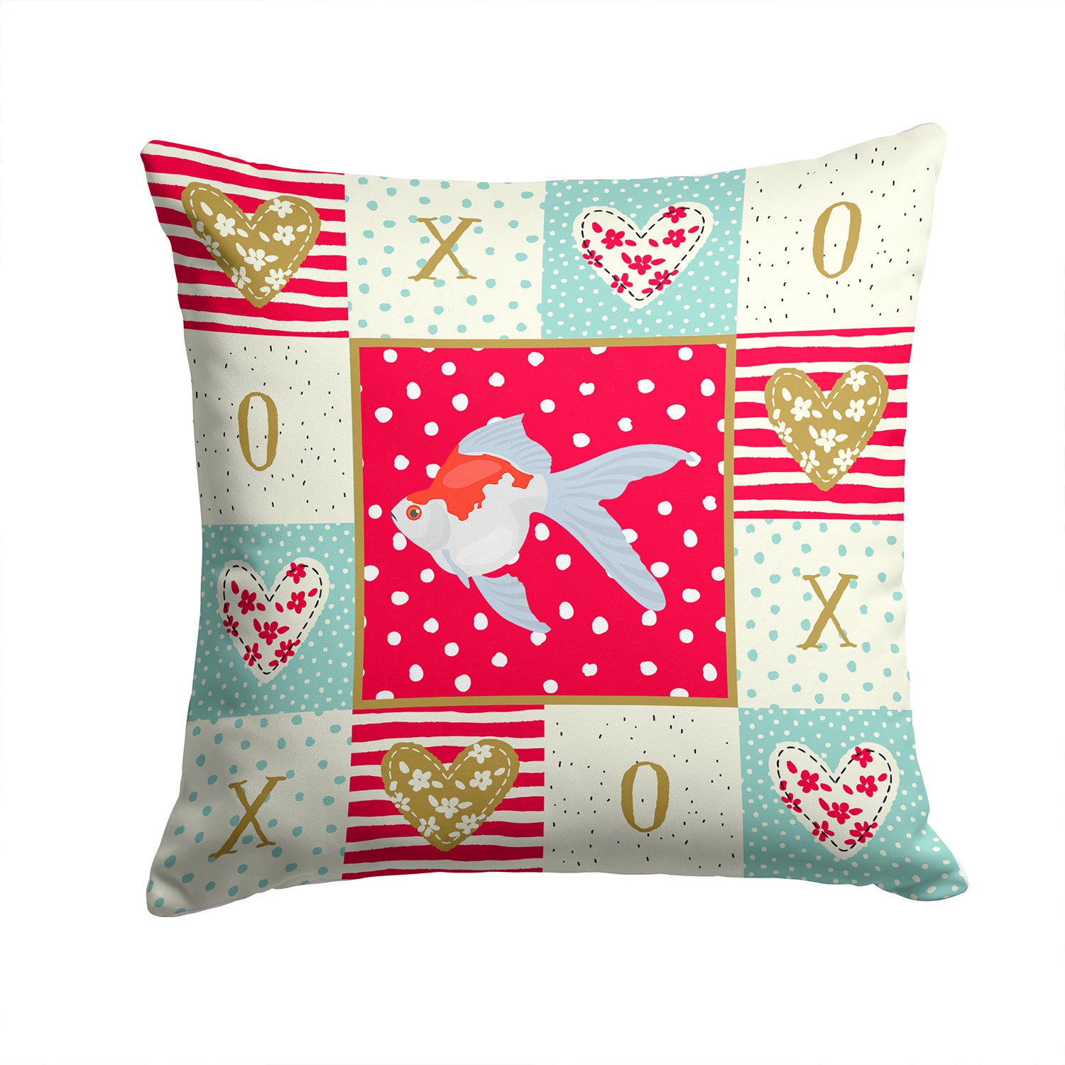 Tamasaba Goldfish Love Fabric Decorative Pillow CK5479PW1414 - the-store.com