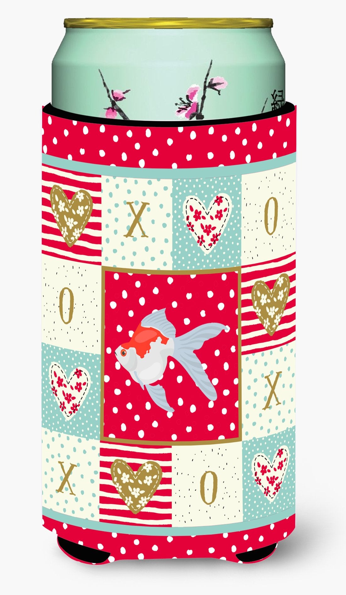 Tamasaba Goldfish Love Tall Boy Beverage Insulator Hugger CK5479TBC by Caroline's Treasures