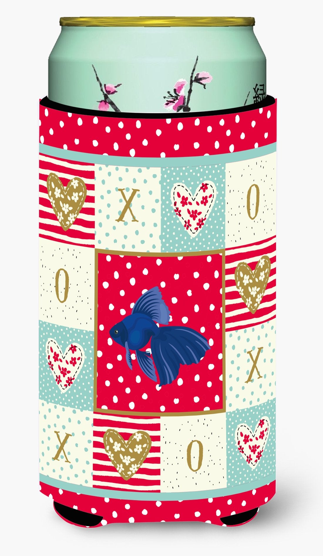 Veiltail Goldfish Love Tall Boy Beverage Insulator Hugger CK5481TBC by Caroline's Treasures