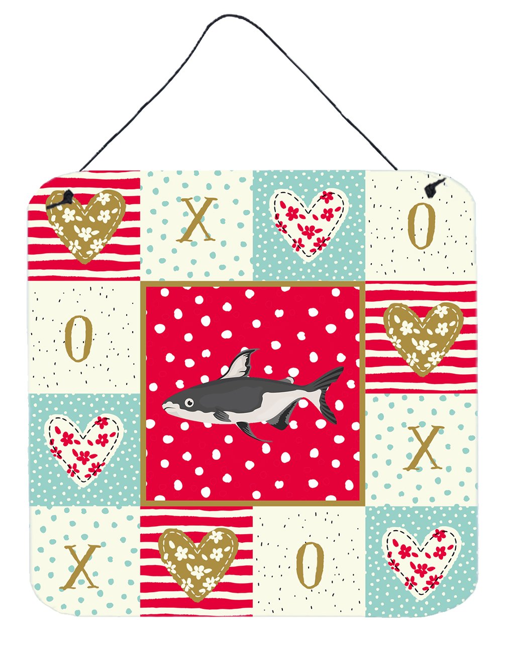 Iridescent Shark Love Wall or Door Hanging Prints CK5482DS66 by Caroline&#39;s Treasures