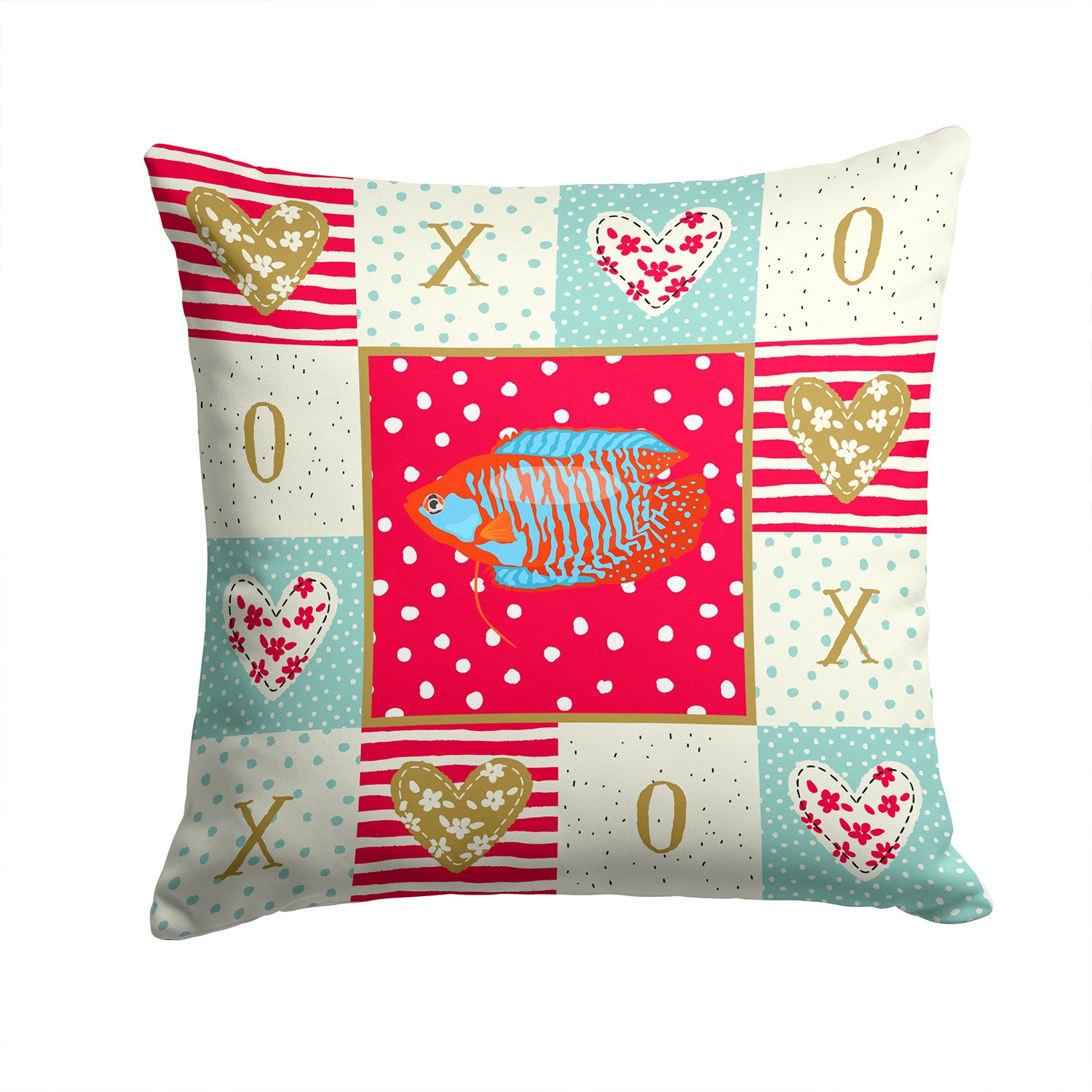 Dwarf Gourami Love Fabric Decorative Pillow CK5485PW1414 - the-store.com