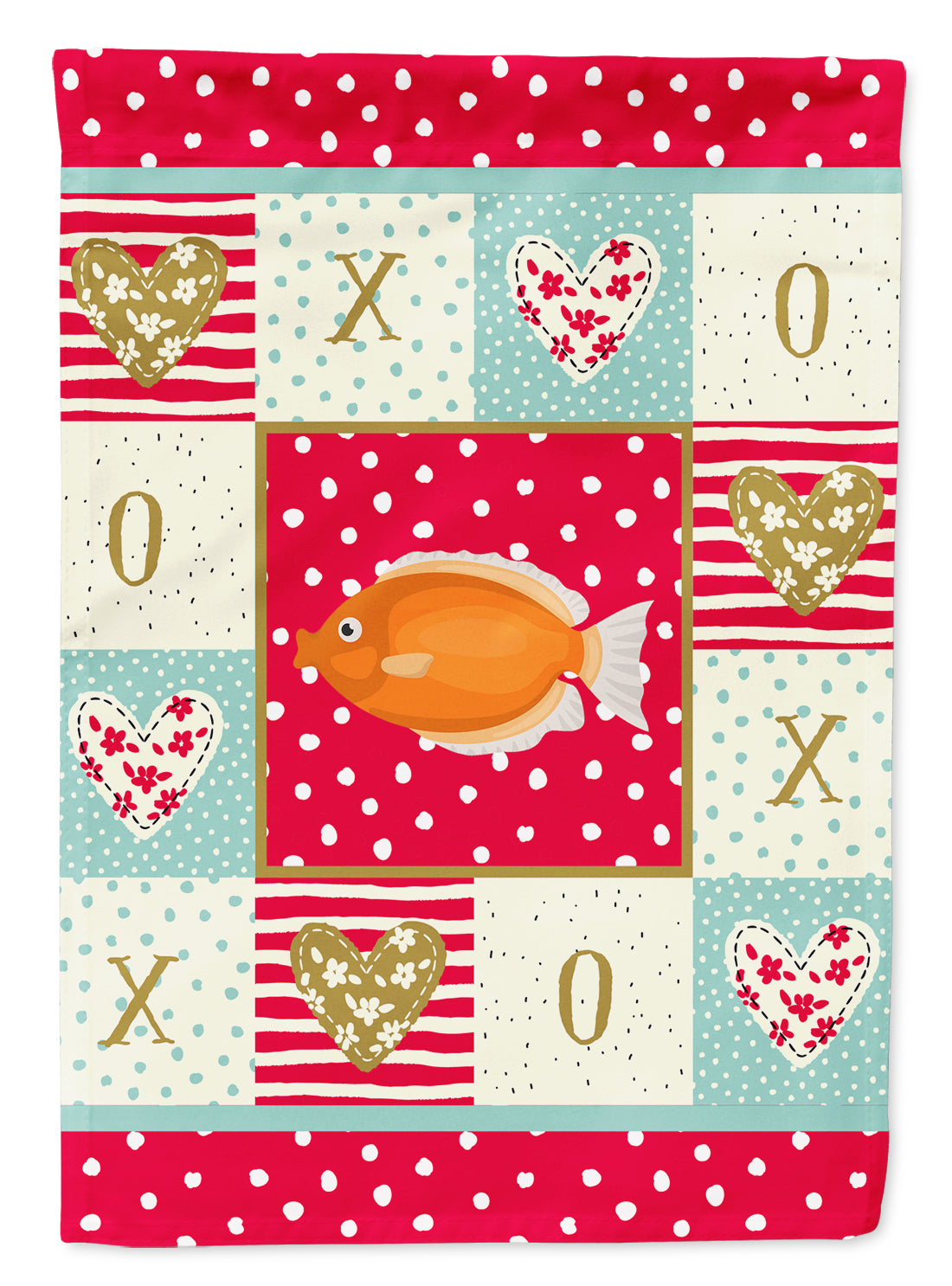 Kissing Gourami Love Flag Canvas House Size CK5488CHF  the-store.com.