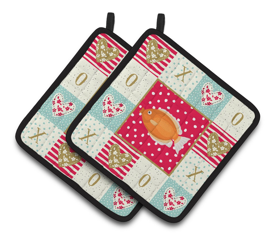 Kissing Gourami Love Pair of Pot Holders CK5488PTHD by Caroline&#39;s Treasures