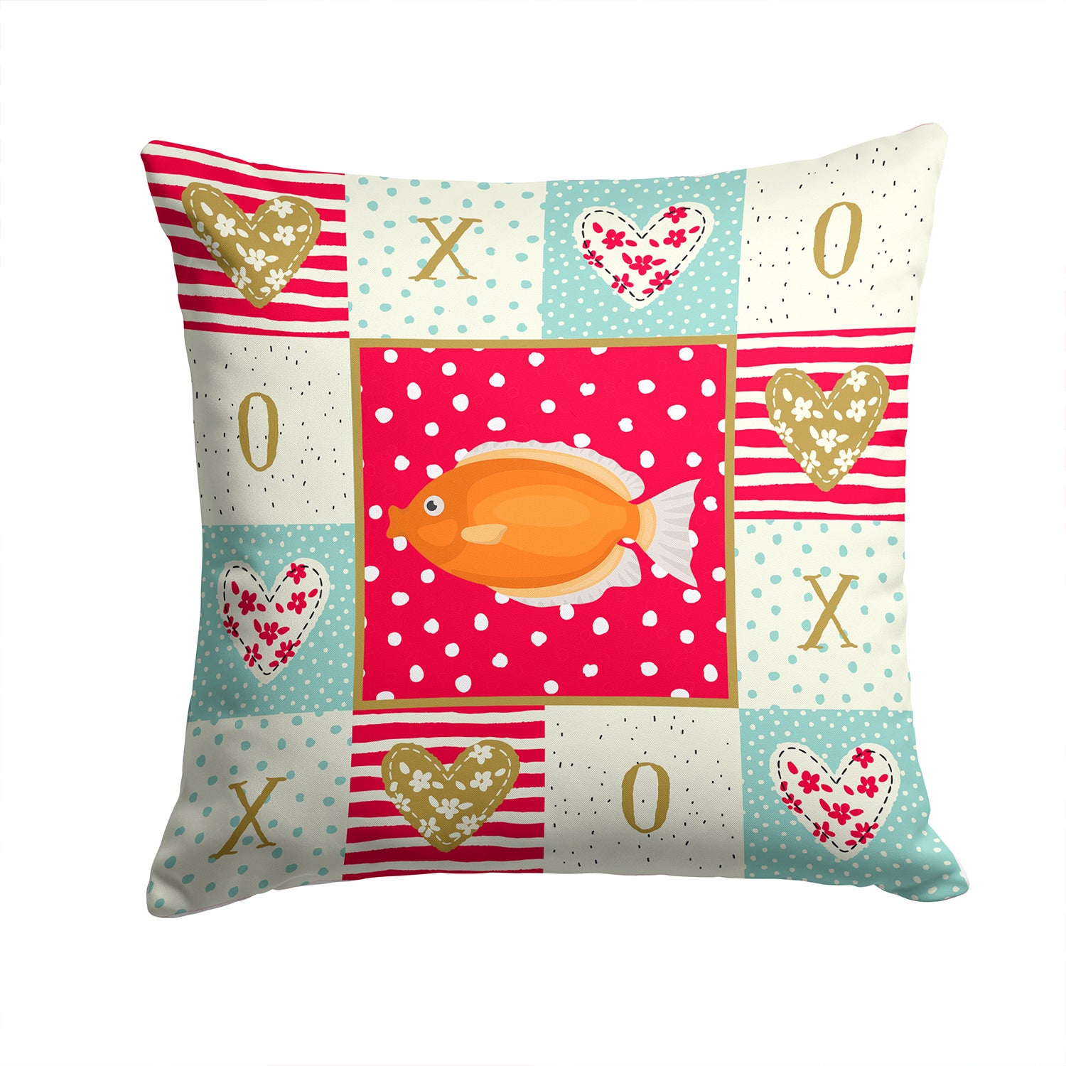 Kissing Gourami Love Fabric Decorative Pillow CK5488PW1414 - the-store.com