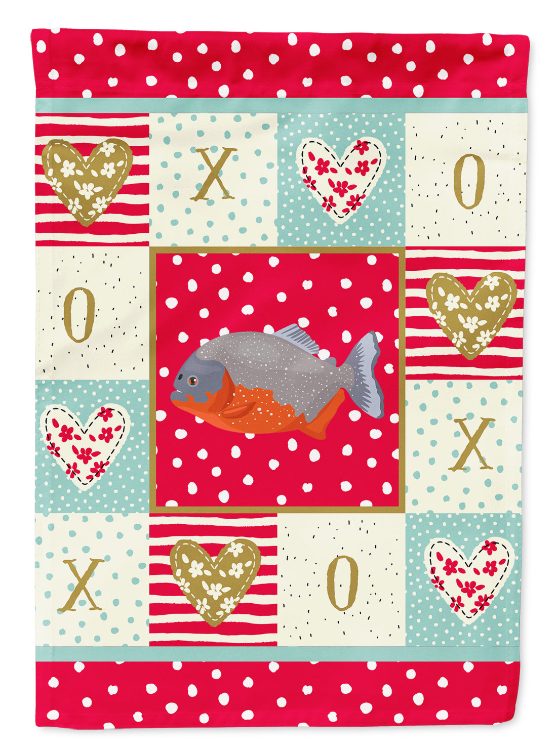 Piranha Love Flag Canvas House Size CK5495CHF  the-store.com.