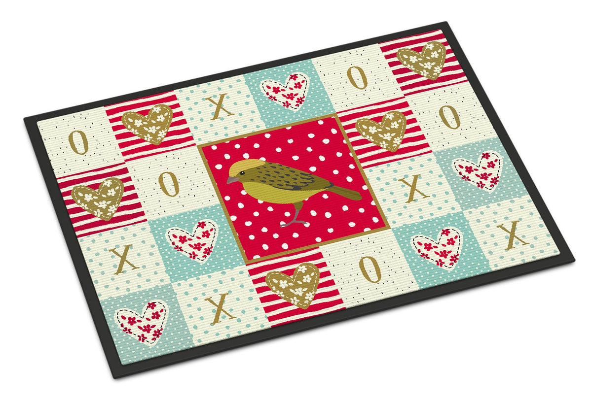 Lizard Canary Love Indoor or Outdoor Mat 24x36 CK5504JMAT by Caroline&#39;s Treasures