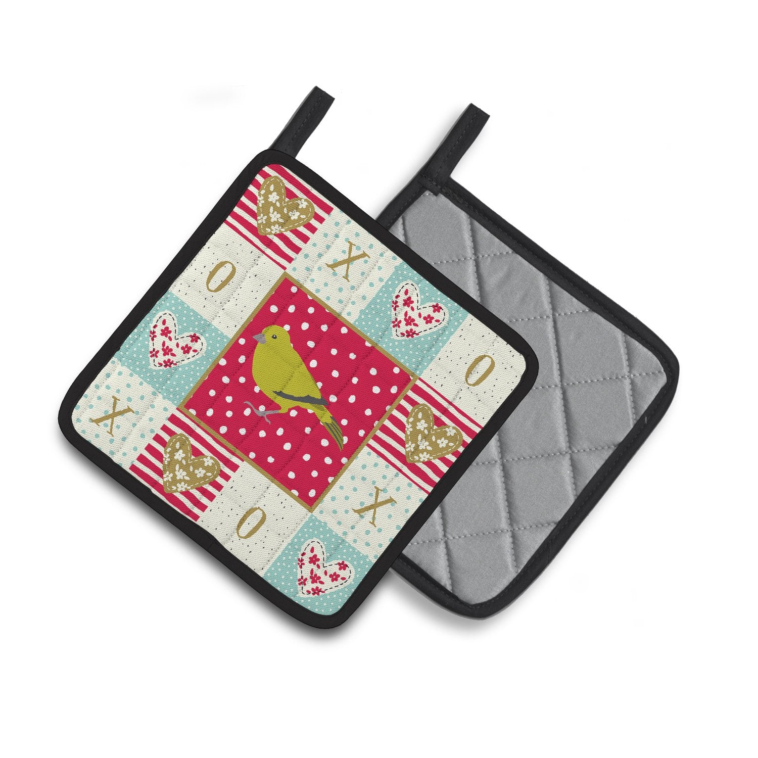 London Canary Love Pair of Pot Holders CK5505PTHD by Caroline's Treasures