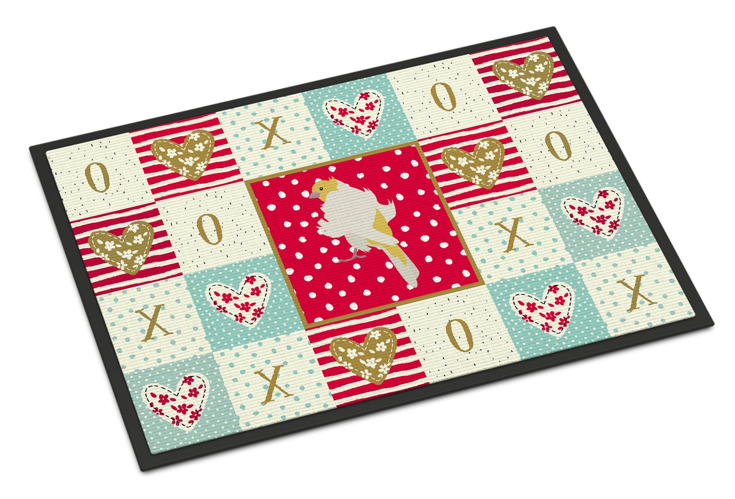 Parisian Trumpeter Canary Love Indoor or Outdoor Mat 24x36 CK5507JMAT by Caroline's Treasures