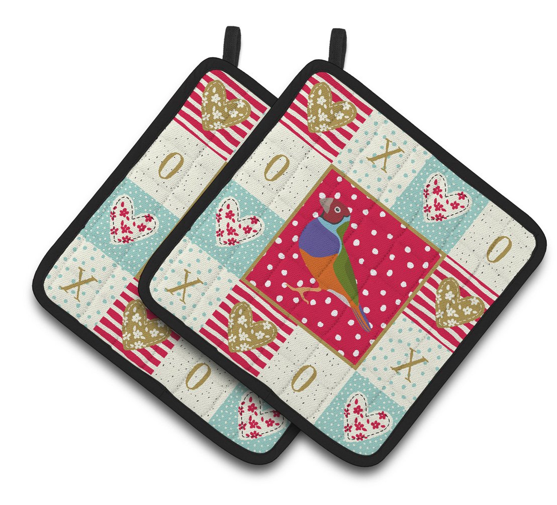 Amadina Love Pair of Pot Holders CK5509PTHD by Caroline's Treasures