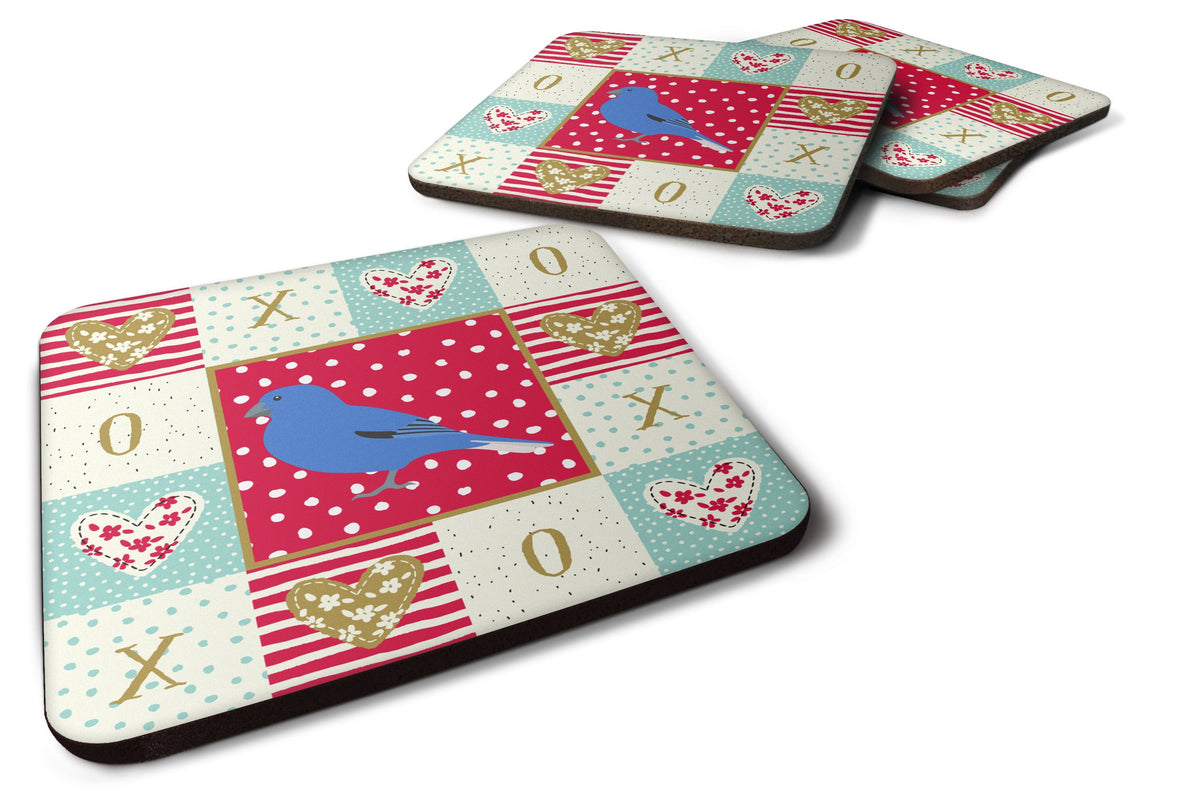 Set of 4 Bunting Love Foam Coasters Set of 4 CK5510FC by Caroline&#39;s Treasures