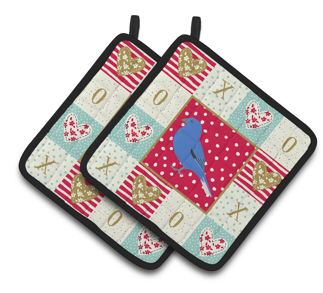 Bunting Love Pair of Pot Holders CK5510PTHD by Caroline's Treasures