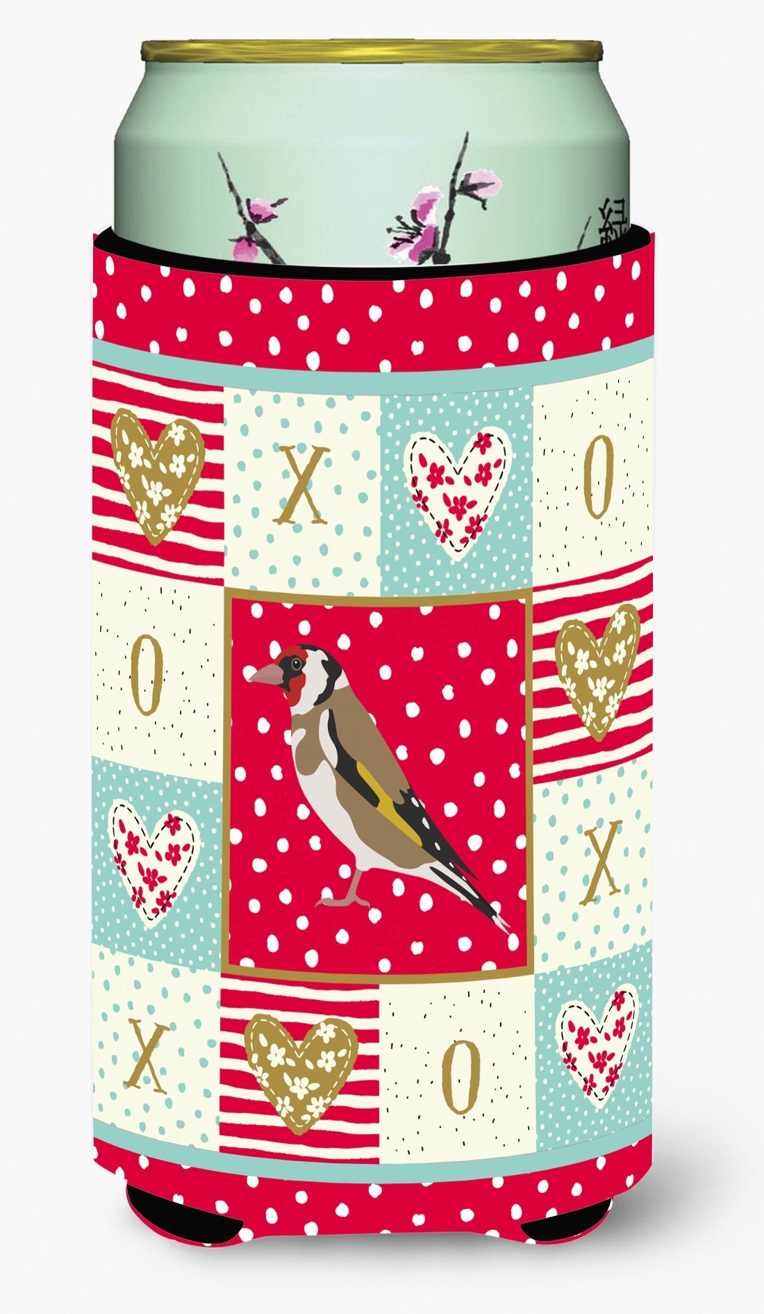 Gold Finch Love Tall Boy Beverage Insulator Hugger CK5512TBC by Caroline's Treasures