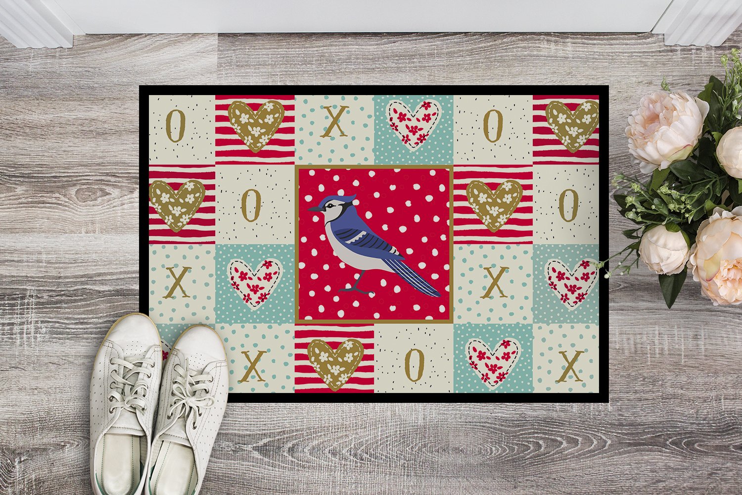 Jay Bird Love Indoor or Outdoor Mat 24x36 CK5513JMAT by Caroline's Treasures