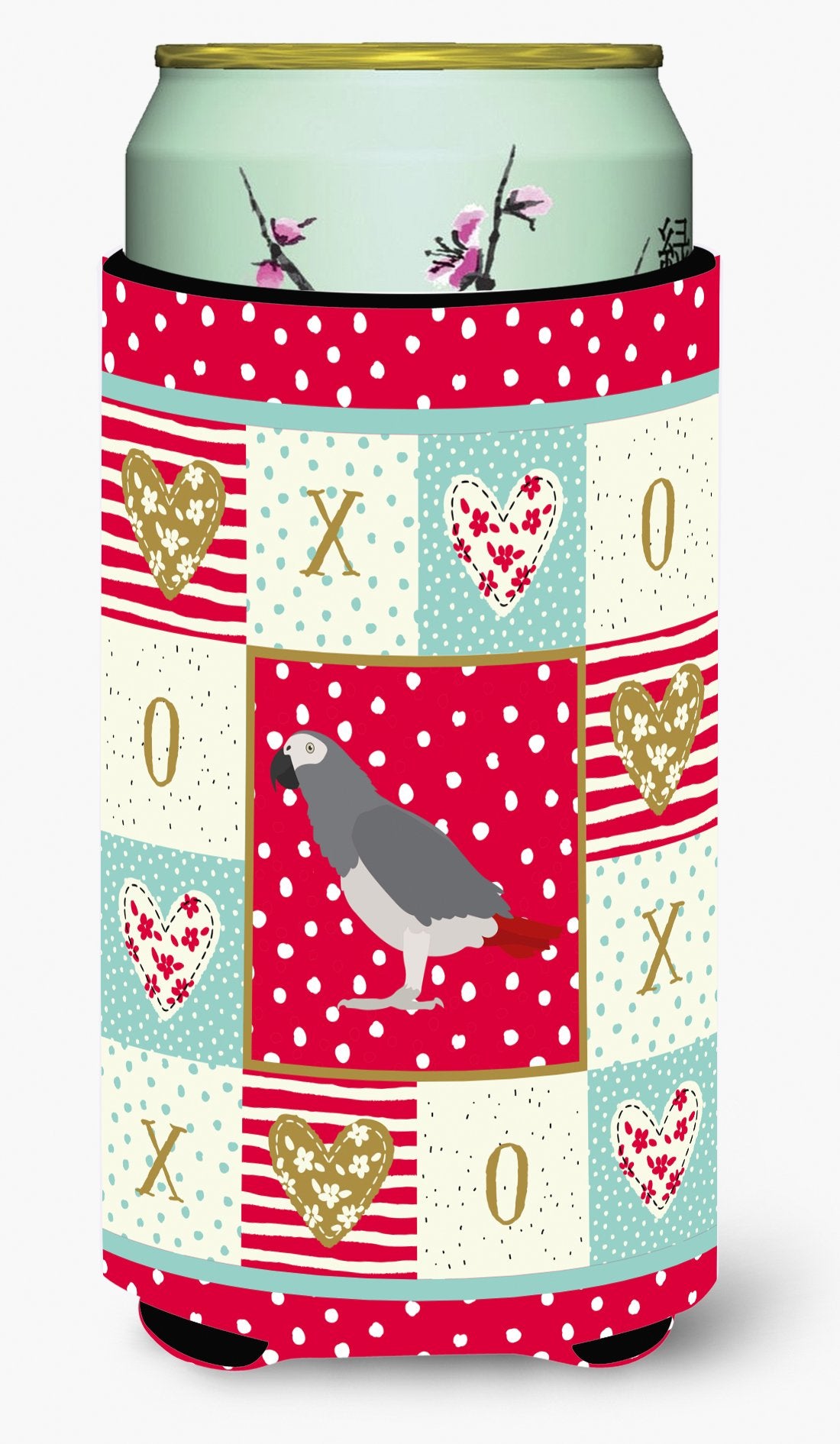 African Grey Parrot Love Tall Boy Beverage Insulator Hugger CK5518TBC by Caroline's Treasures