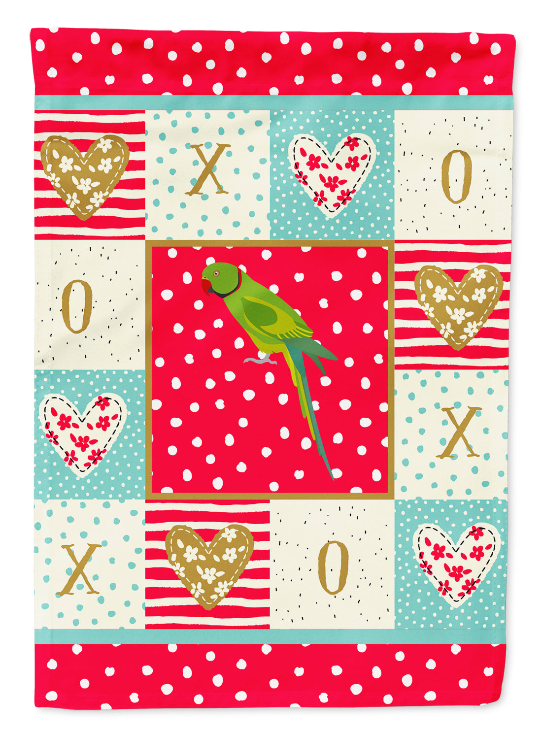 Ring-Necked Parakeet Love Flag Garden Size CK5525GF  the-store.com.