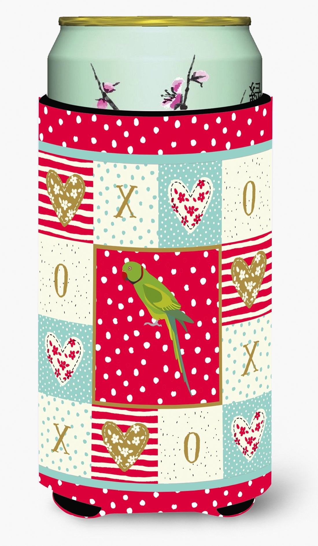 Ring-Necked Parakeet Love Tall Boy Beverage Insulator Hugger CK5525TBC by Caroline's Treasures