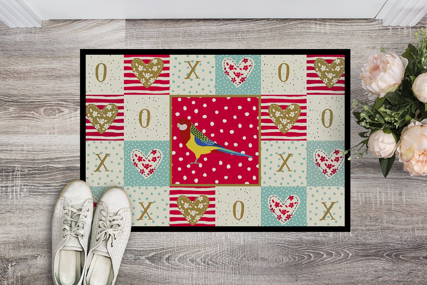 Rosella Love Indoor or Outdoor Mat 24x36 CK5526JMAT by Caroline's Treasures