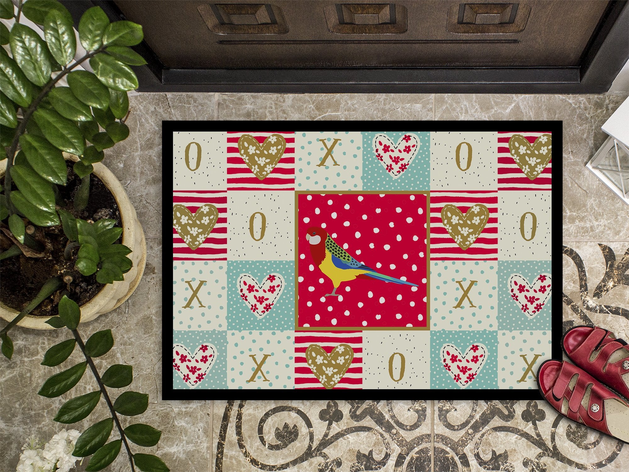 Rosella Love Indoor or Outdoor Mat 24x36 CK5526JMAT by Caroline's Treasures