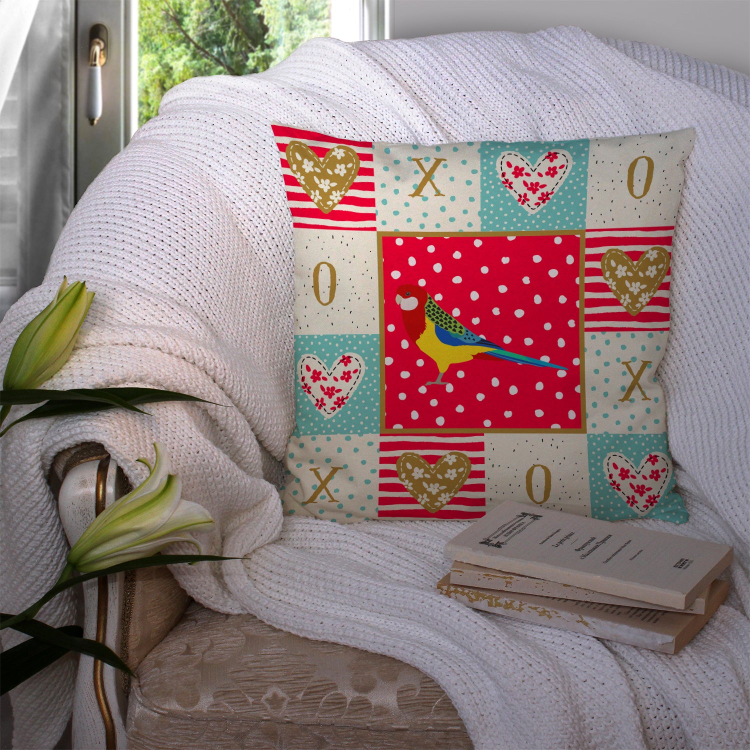 Rosella Love Fabric Decorative Pillow CK5526PW1414 - the-store.com