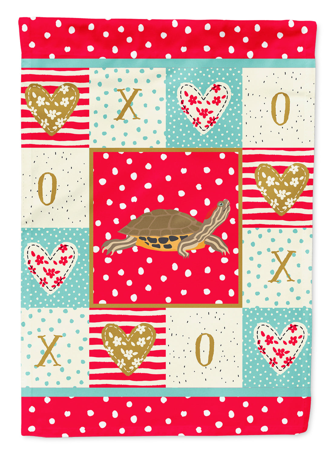 Pond Slider Turtle Flag Canvas House Size CK5538CHF  the-store.com.