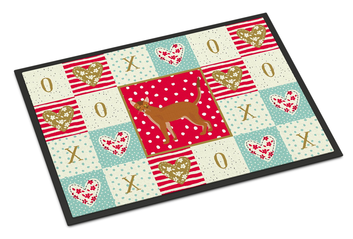 Red Abyssinian Cat Love Indoor or Outdoor Mat 24x36 CK5539JMAT by Caroline's Treasures