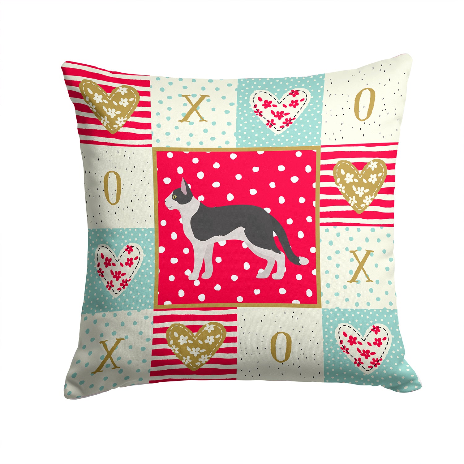 Bicolour Aegean Cat Love Fabric Decorative Pillow CK5543PW1414 - the-store.com