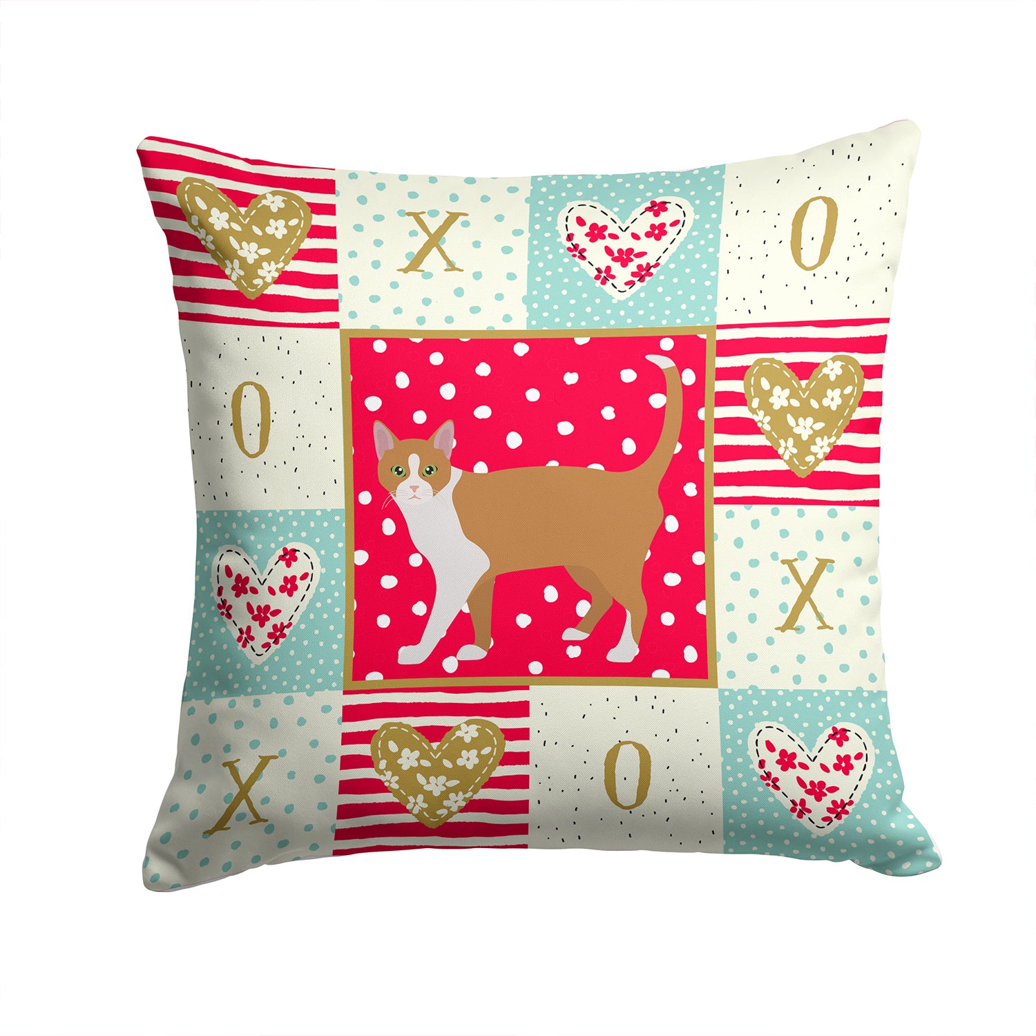 Brazilian Shorthair Cat Love Fabric Decorative Pillow CK5565PW1414 - the-store.com