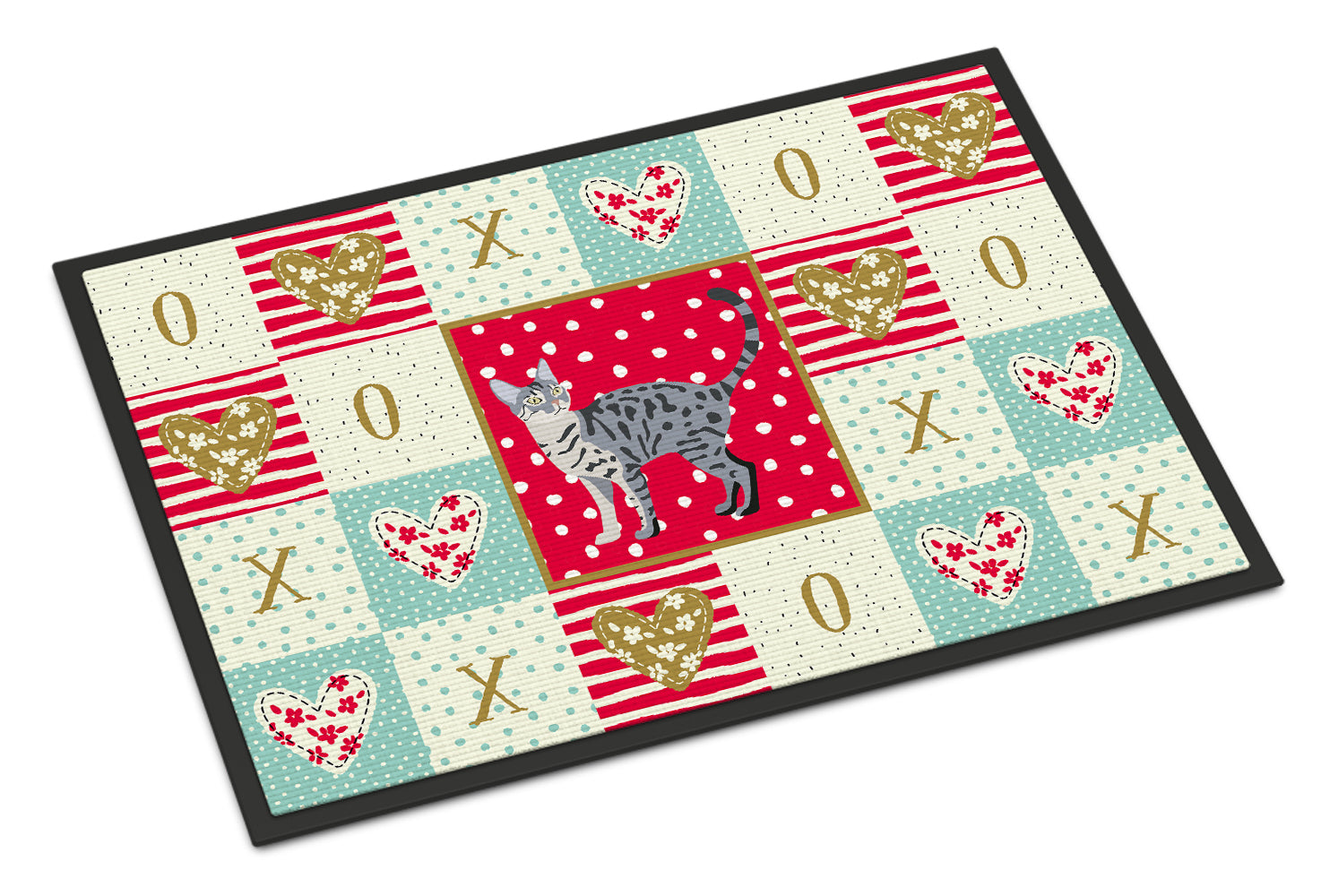 California Spangled #1 Cat Love Indoor or Outdoor Mat 18x27 CK5572MAT - the-store.com