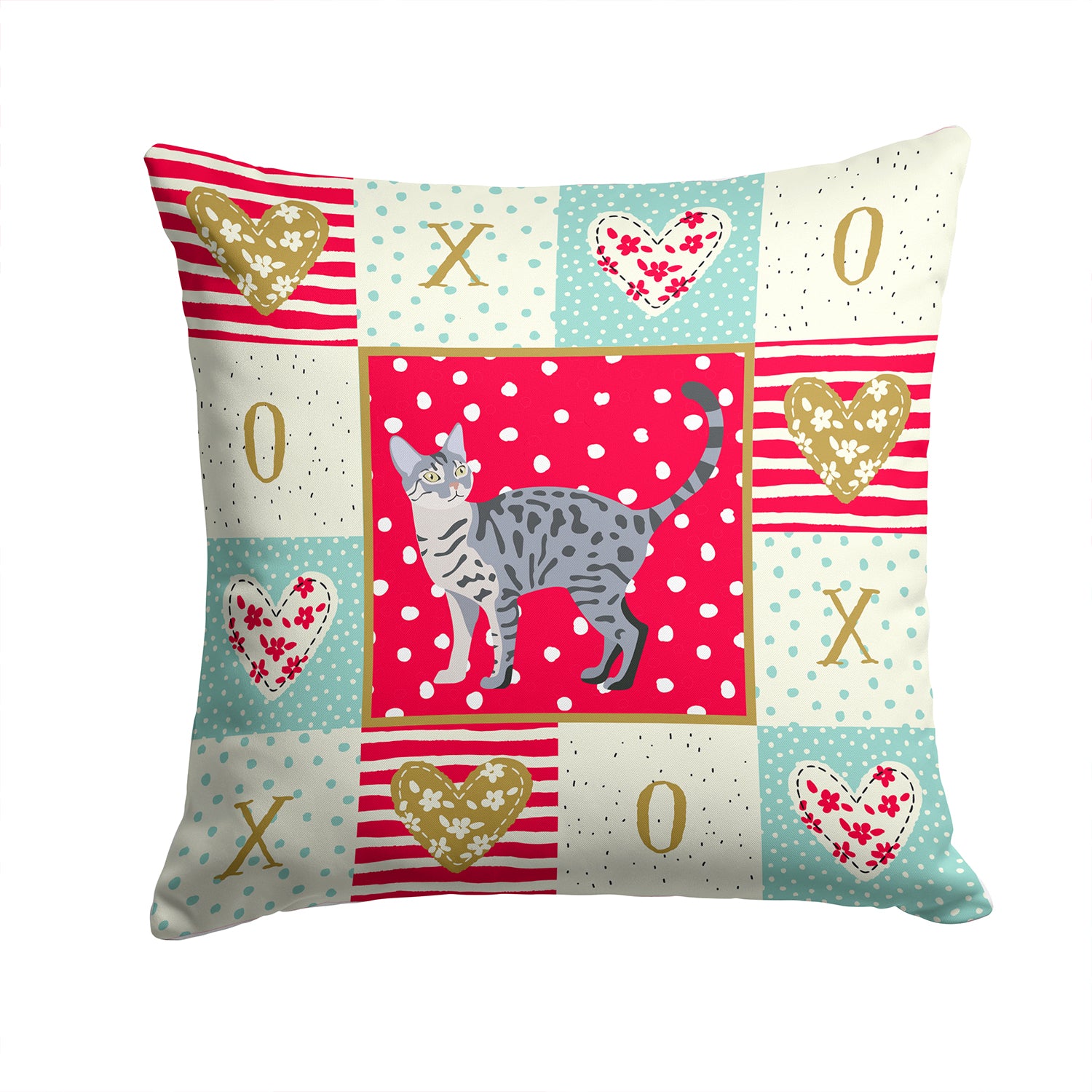 California Spangled #1 Cat Love Fabric Decorative Pillow CK5572PW1414 - the-store.com