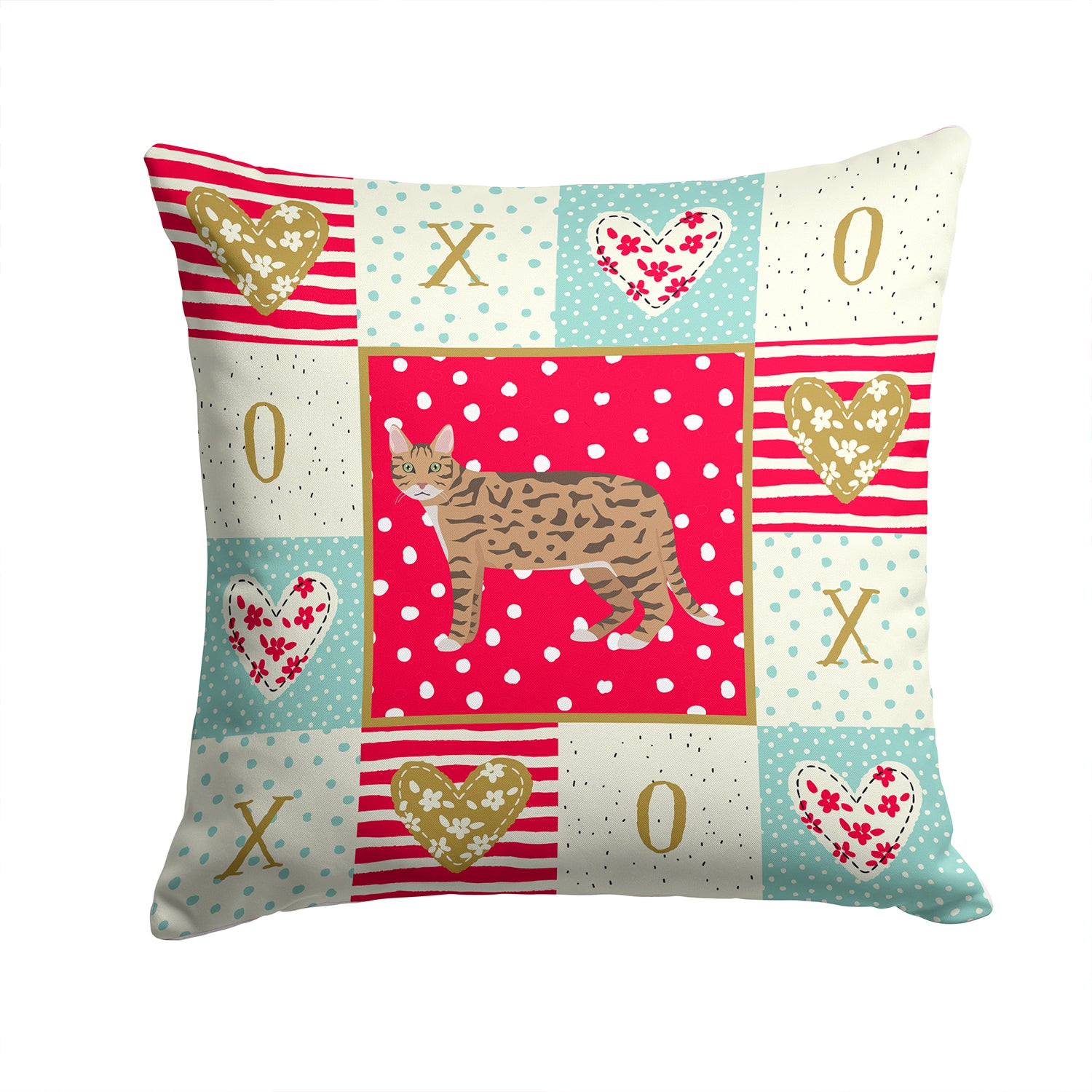 California Spangled #2 Cat Love Fabric Decorative Pillow CK5573PW1414 - the-store.com