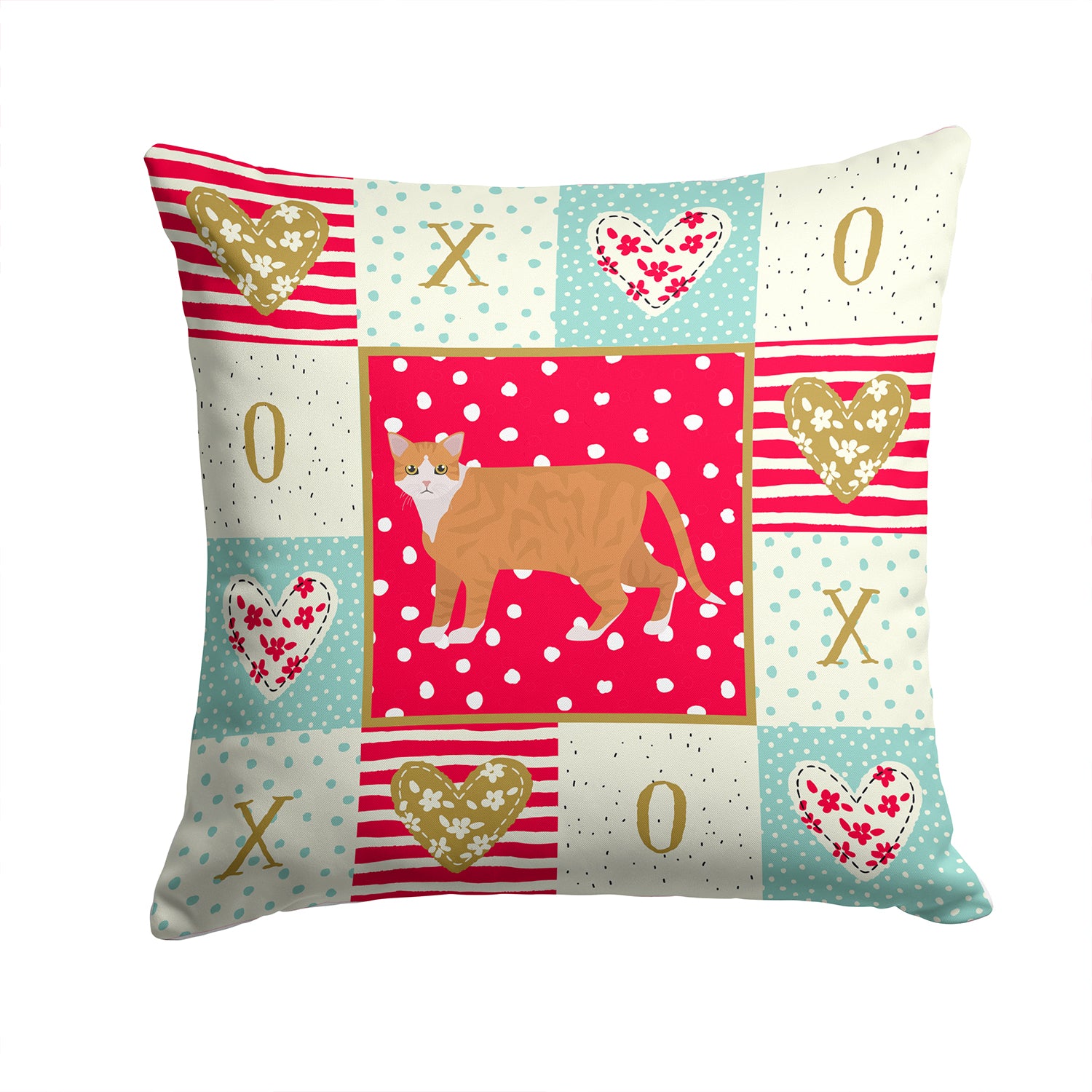 European Shorthair #1 Cat Love Fabric Decorative Pillow CK5611PW1414 - the-store.com