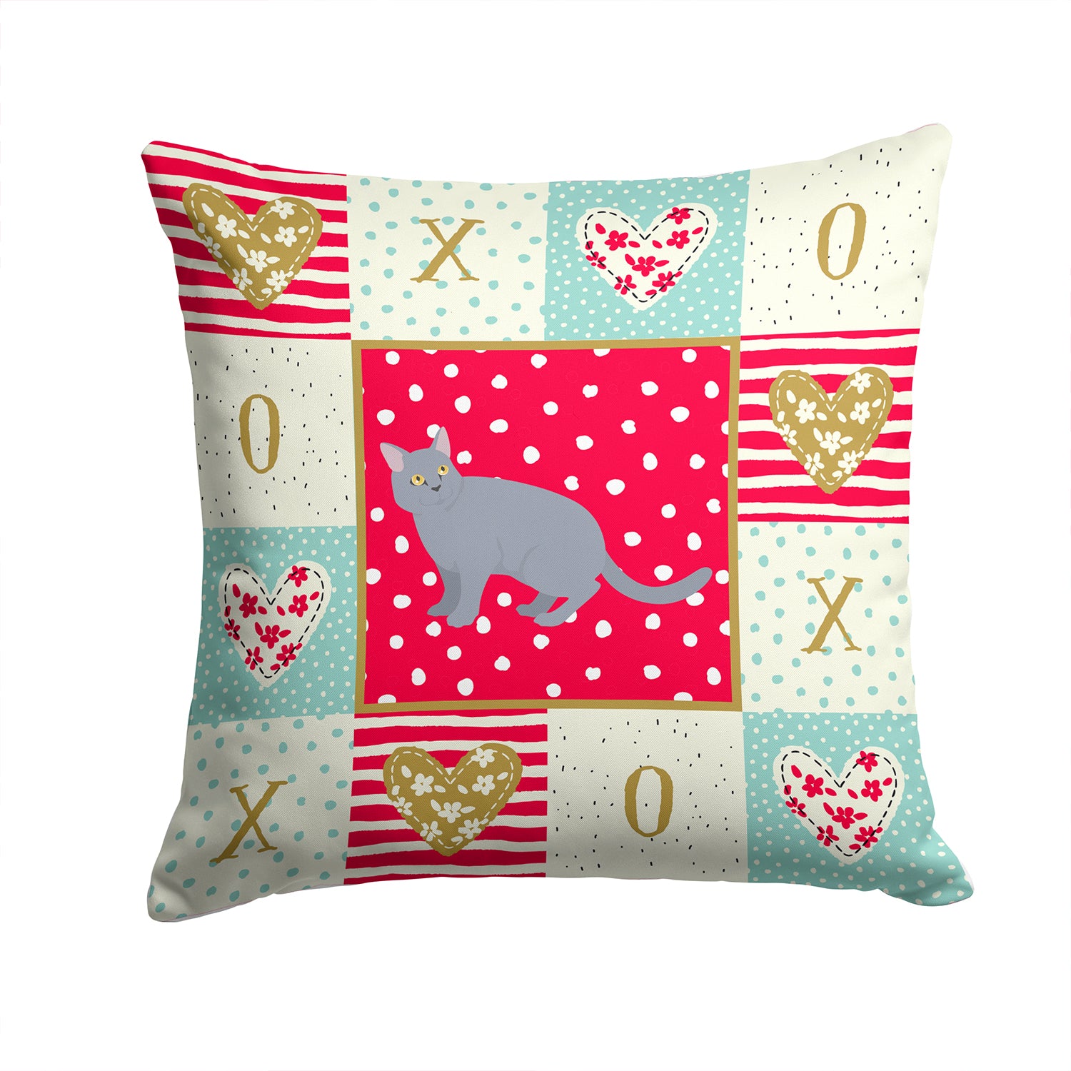 European Shorthair #3 Cat Love Fabric Decorative Pillow CK5613PW1414 - the-store.com