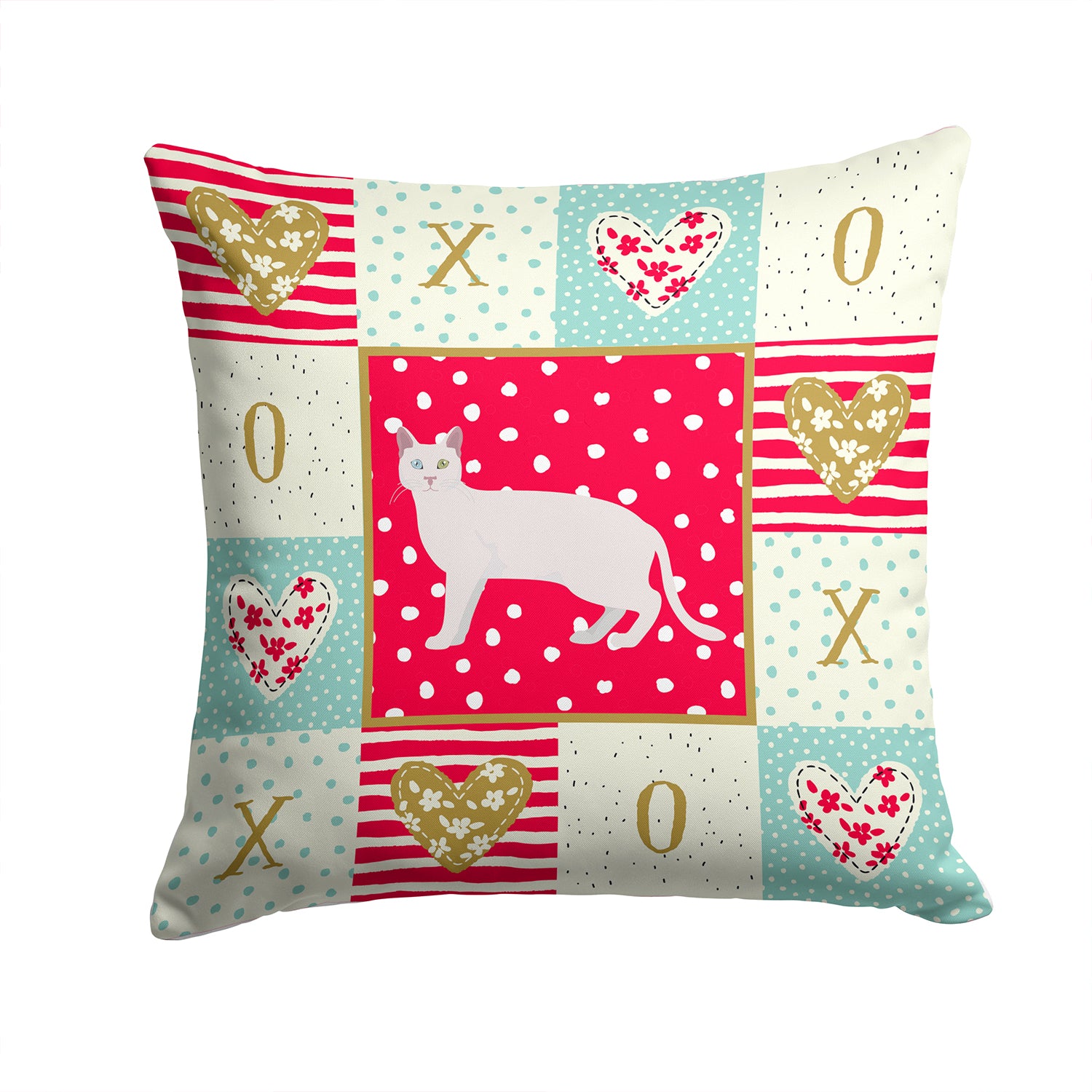 Khao Manee #1 Cat Love Fabric Decorative Pillow CK5628PW1414 - the-store.com