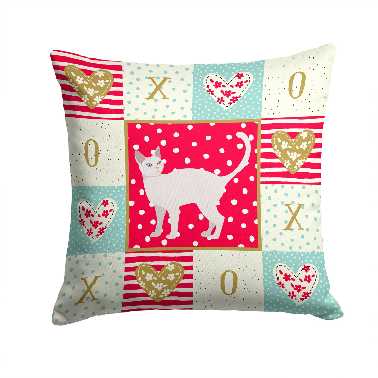 Khao Manee #2 Cat Love Fabric Decorative Pillow CK5629PW1414 - the-store.com