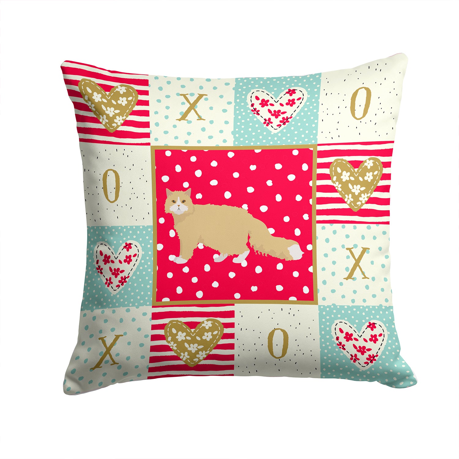 Oregon Rex Cat Love Fabric Decorative Pillow CK5662PW1414 - the-store.com