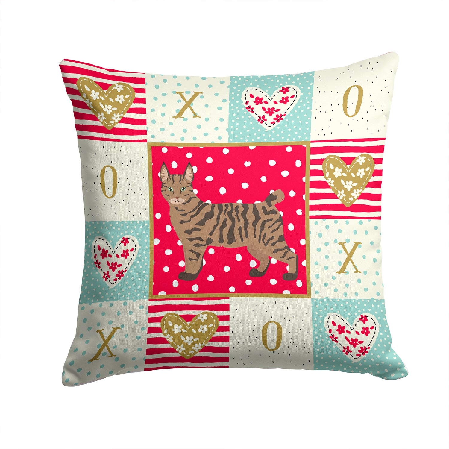 Pixie Bob #1 Cat Love Fabric Decorative Pillow CK5678PW1414 - the-store.com