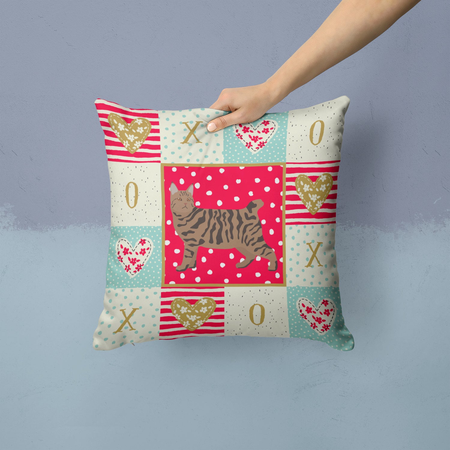 Pixie Bob #3 Cat Love Fabric Decorative Pillow CK5680PW1414 - the-store.com