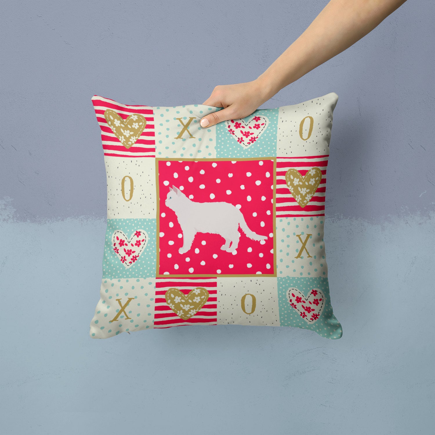 Poodle Cat #2 Cat Love Fabric Decorative Pillow CK5682PW1414 - the-store.com