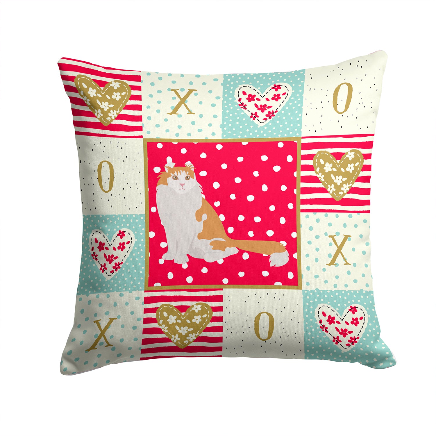 American Curl Cat Love Fabric Decorative Pillow CK5735PW1414 - the-store.com