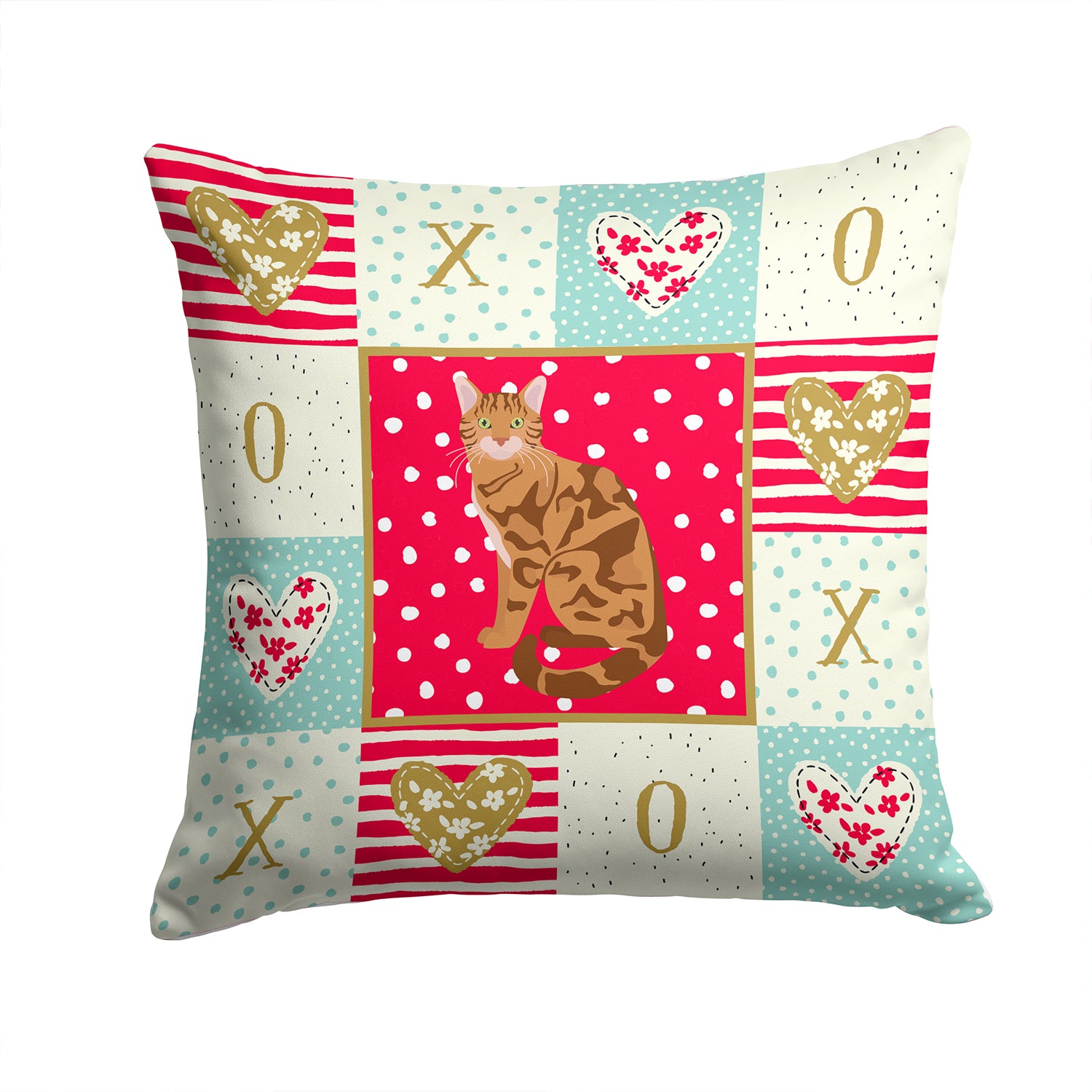 Bengal Cat Love Fabric Decorative Pillow CK5741PW1414 - the-store.com