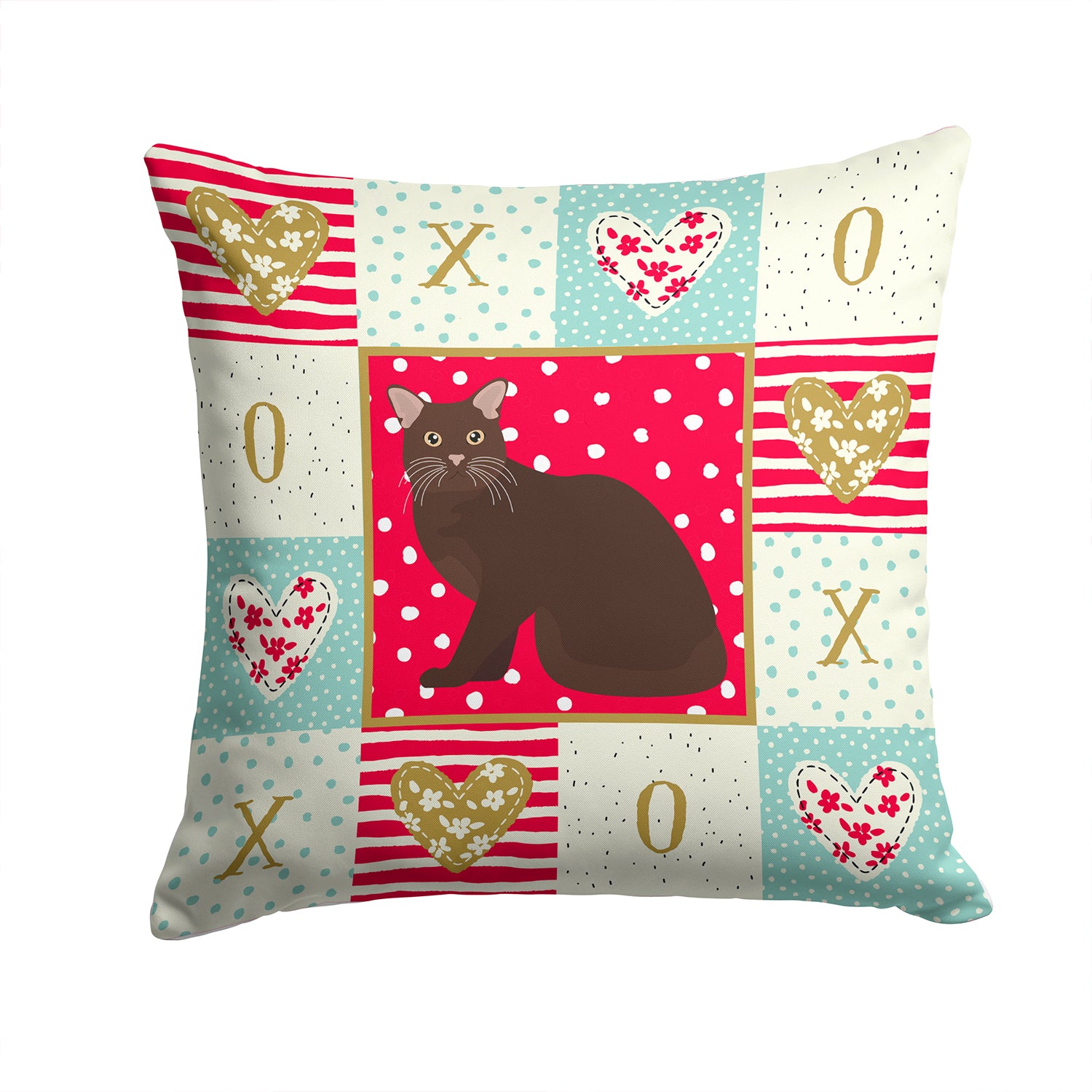 Burmese #2 Cat Love Fabric Decorative Pillow CK5748PW1414 - the-store.com