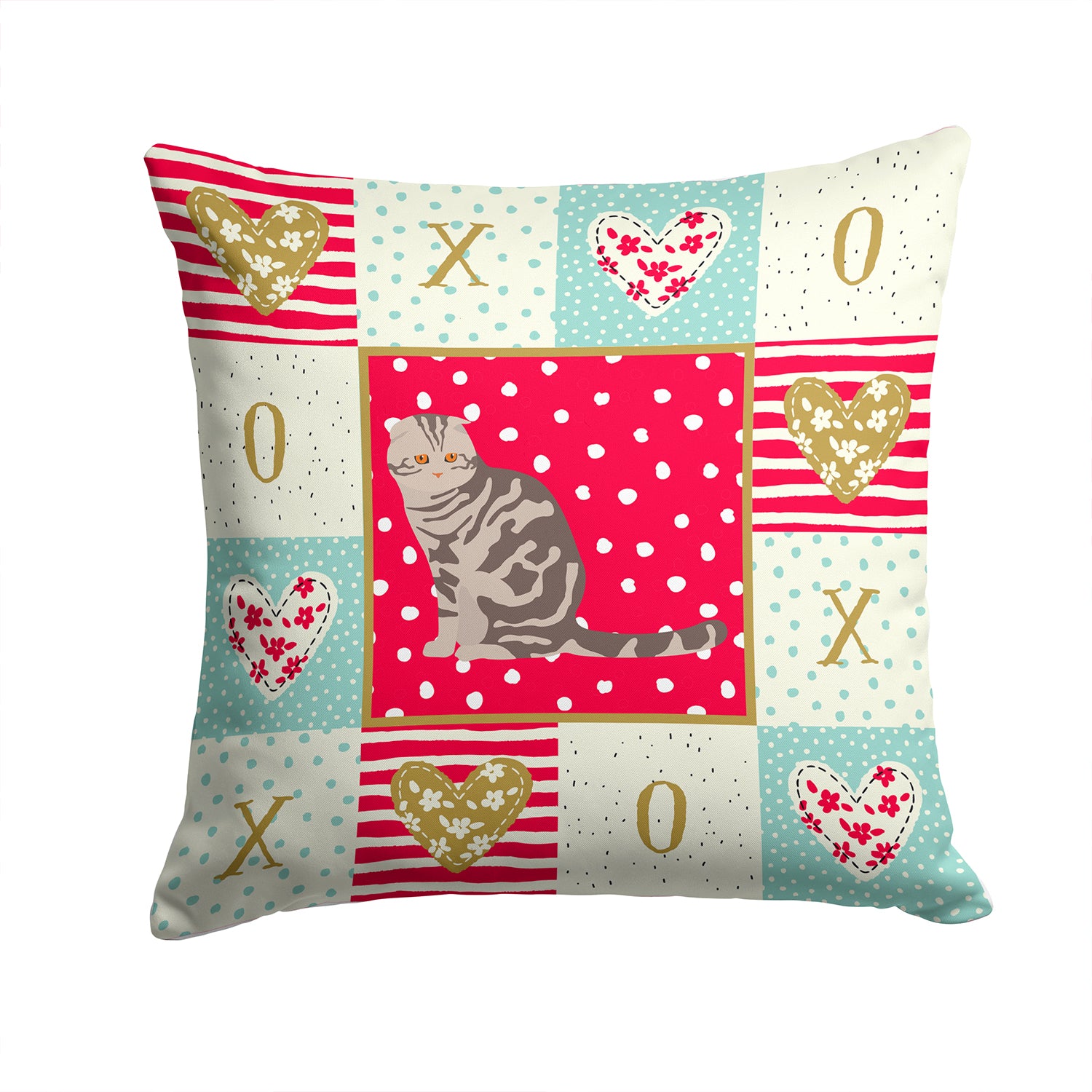 Foldex Exotic Fold Cat Love Fabric Decorative Pillow CK5762PW1414 - the-store.com